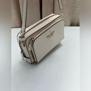 Kate Spade Staci Dual Zip Around Crossbody Color Parchment Leather